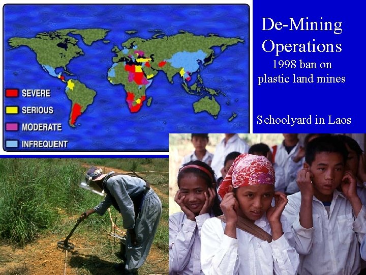 De-Mining Operations 1998 ban on plastic land mines Schoolyard in Laos 