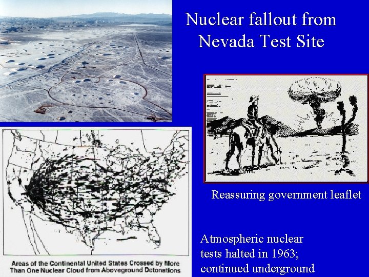 Nuclear fallout from Nevada Test Site Reassuring government leaflet Atmospheric nuclear tests halted in