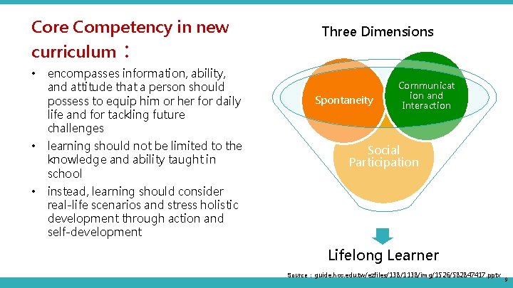 Core Competency in new curriculum: • encompasses information, ability, and attitude that a person Core Competency in new curriculum: • encompasses information, ability, and attitude that a person