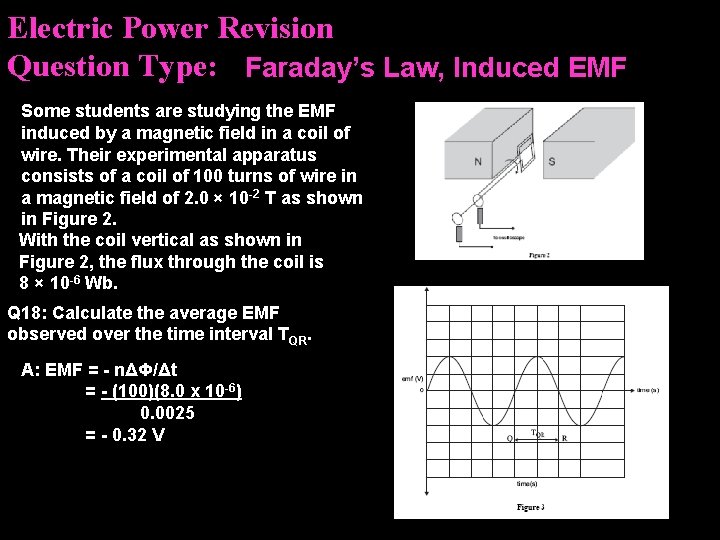 Electric Power Revision Question Type: Faraday’s Law, Induced EMF Some students are studying the