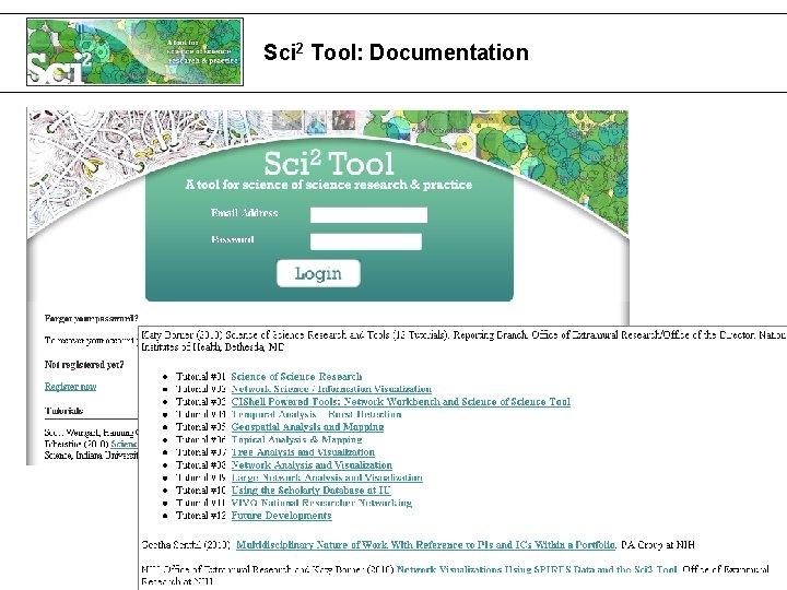 Sci 2 Tool: Documentation 