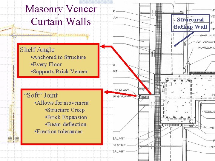 Masonry Veneer Curtain Walls Shelf Angle • Anchored to Structure • Every Floor •