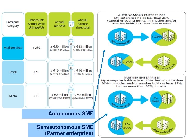 Autonomous SME Semiautonomous SME (Partner enterprise) 2 Autonomous SME Semiautonomous SME (Partner enterprise) 2