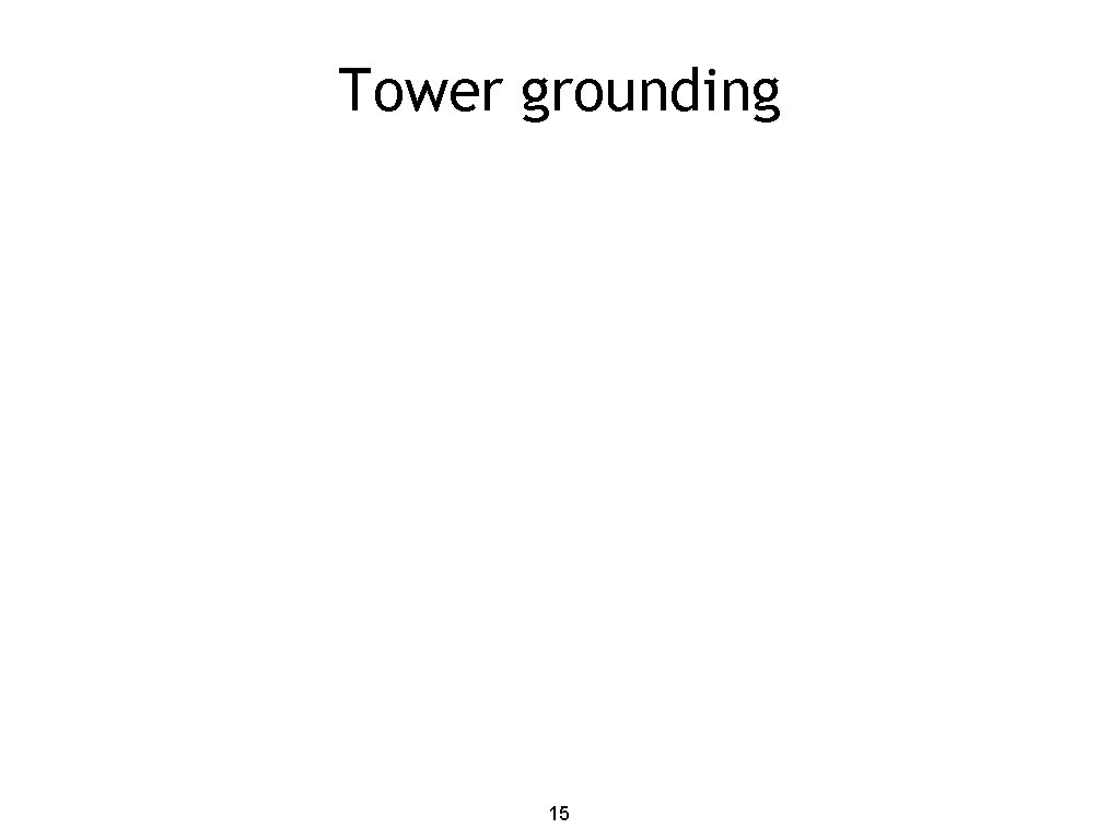 Tower grounding 15 