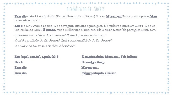 A família do dr. Soares Estes são o André e a Mafalda. São os A família do dr. Soares Estes são o André e a Mafalda. São os