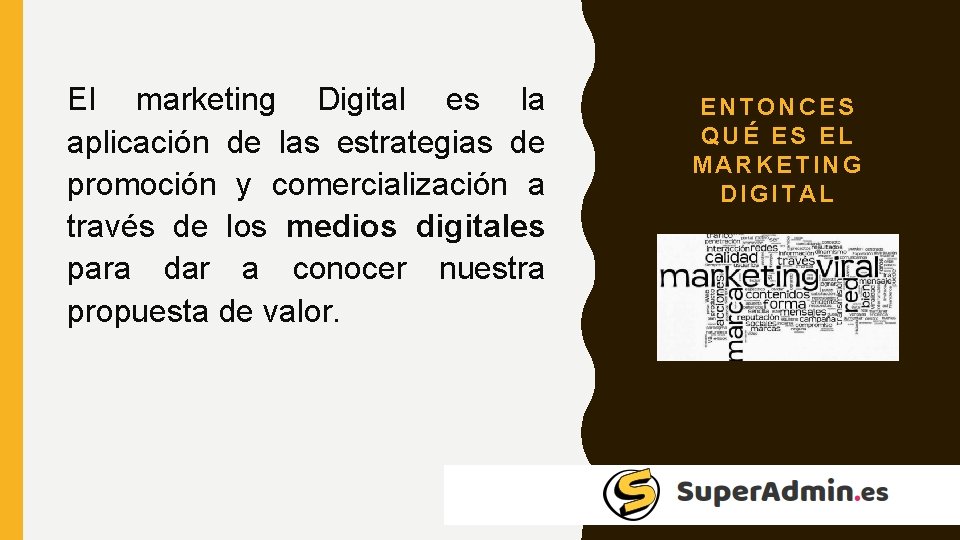 El marketing Digital es la aplicación de las estrategias de promoción y comercialización a