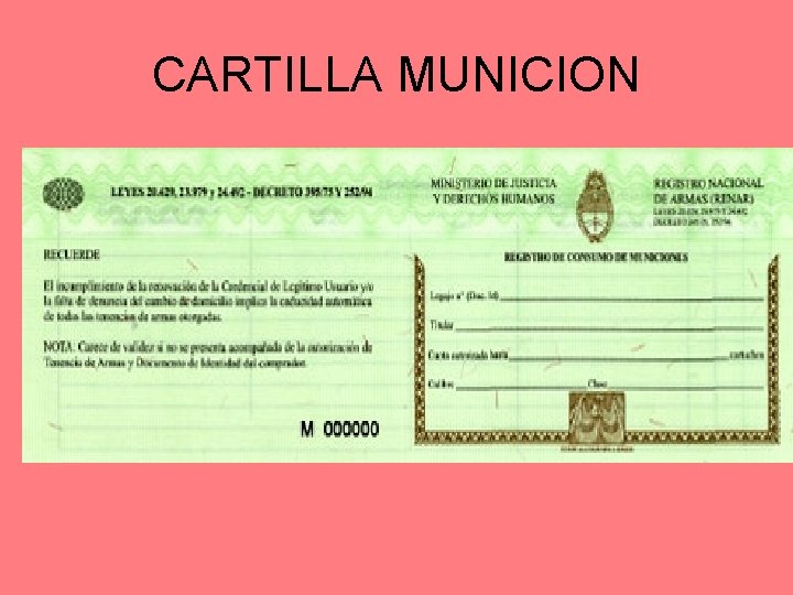 CARTILLA MUNICION 