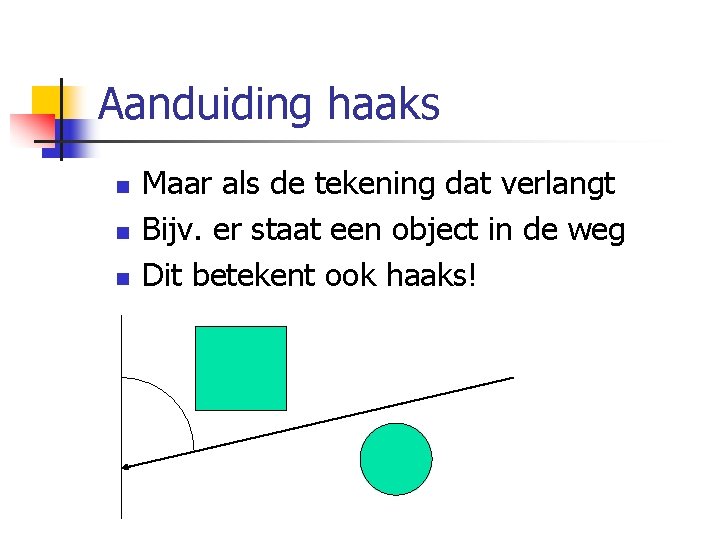 Aanduiding haaks n n n Maar als de tekening dat verlangt Bijv. er staat