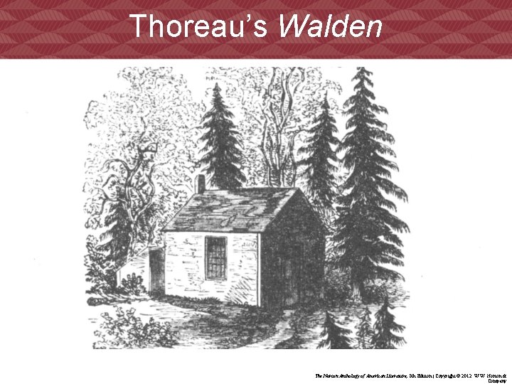 Thoreau’s Walden The Norton Anthology of American Literature, 8 th Edition | Copyright ©