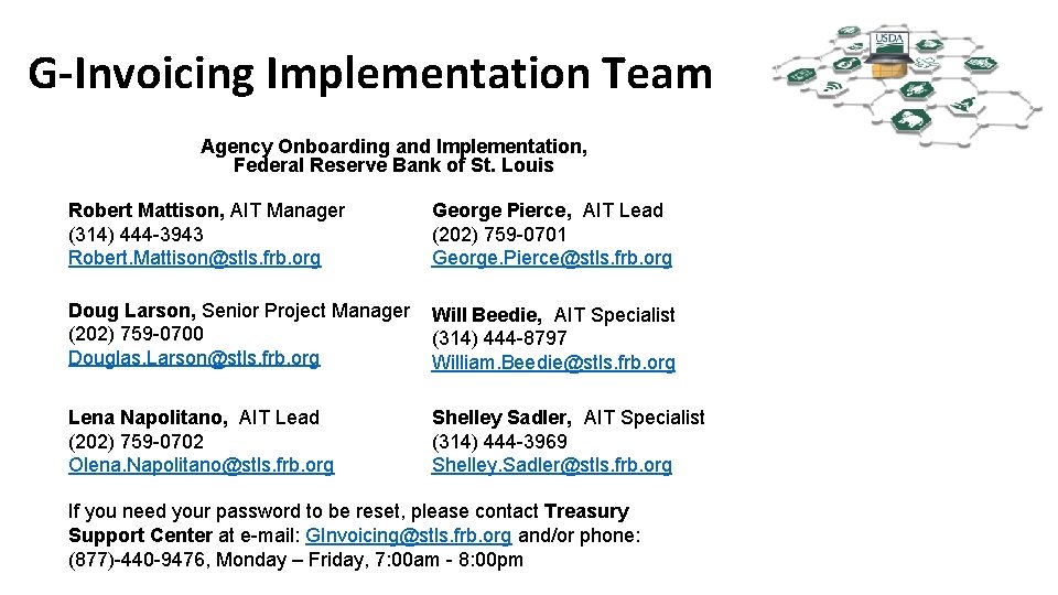 G-Invoicing Implementation Team Agency Onboarding and Implementation, Federal Reserve Bank of St. Louis Robert