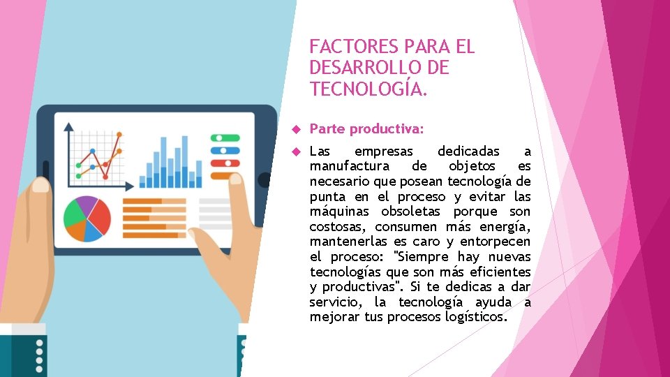 FACTORES PARA EL DESARROLLO DE TECNOLOGÍA. Parte productiva: Las empresas dedicadas a manufactura de FACTORES PARA EL DESARROLLO DE TECNOLOGÍA. Parte productiva: Las empresas dedicadas a manufactura de