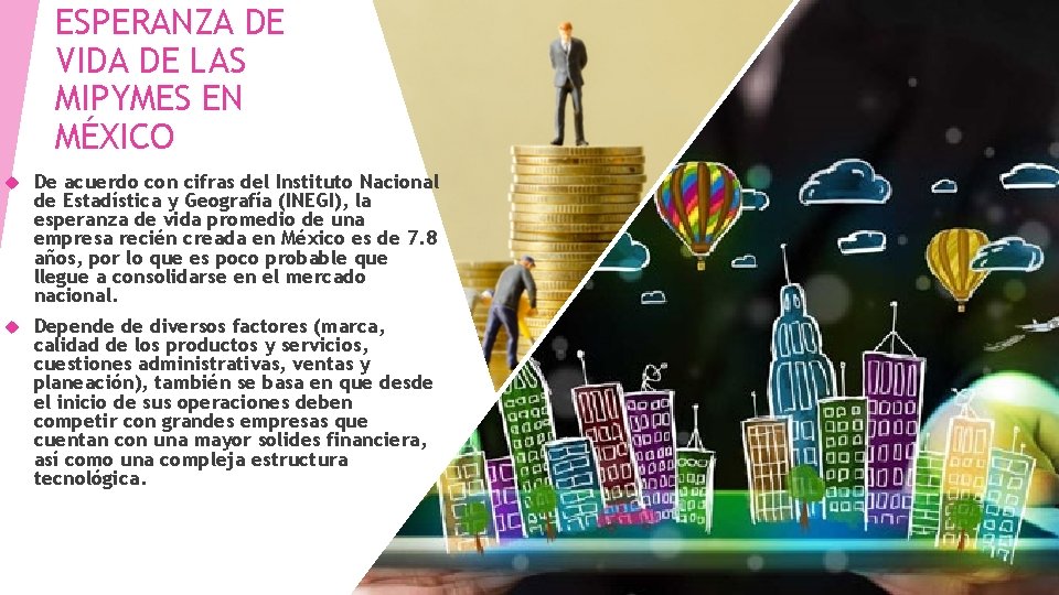 ESPERANZA DE VIDA DE LAS MIPYMES EN MÉXICO De acuerdo con cifras del Instituto ESPERANZA DE VIDA DE LAS MIPYMES EN MÉXICO De acuerdo con cifras del Instituto
