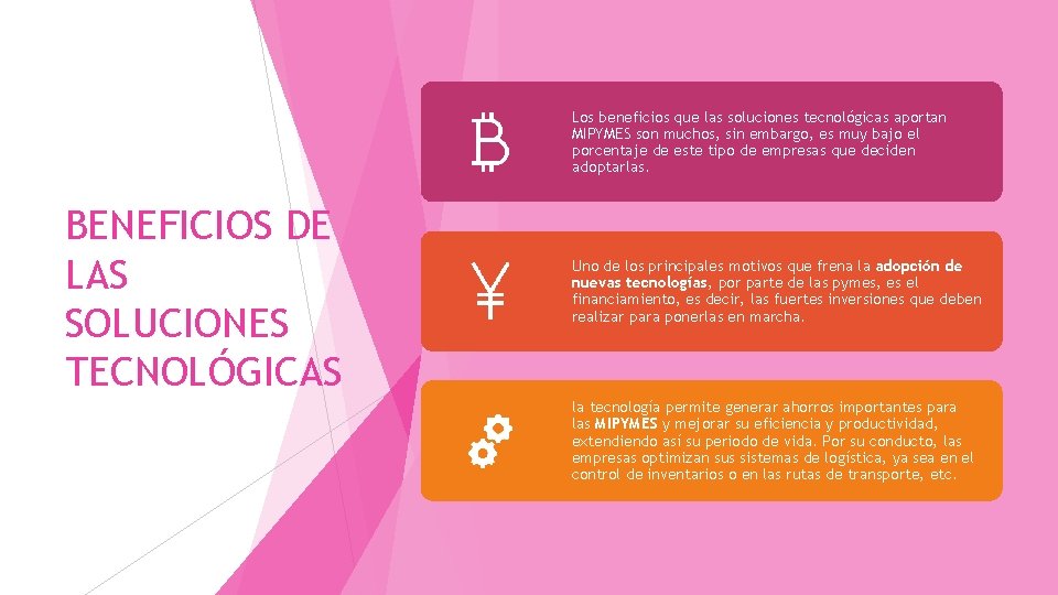 Los beneficios que las soluciones tecnológicas aportan MIPYMES son muchos, sin embargo, es muy Los beneficios que las soluciones tecnológicas aportan MIPYMES son muchos, sin embargo, es muy