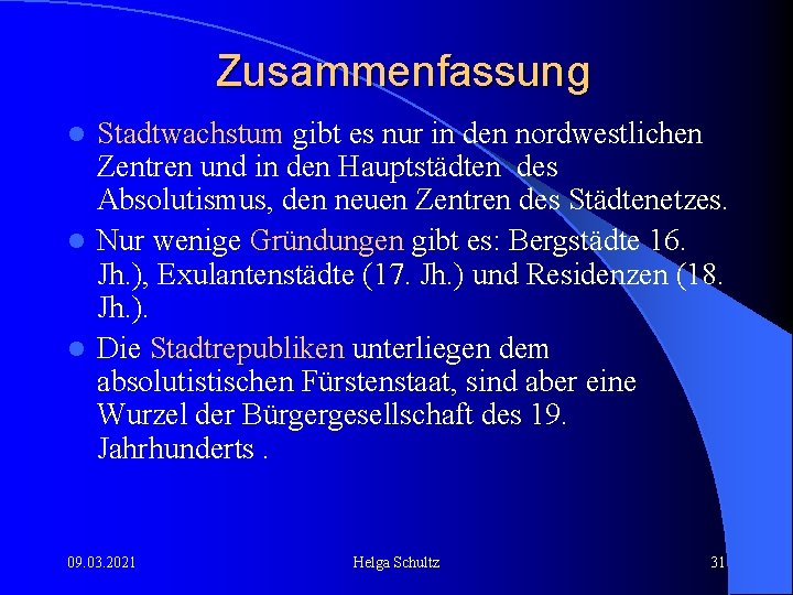 Zusammenfassung Stadtwachstum gibt es nur in den nordwestlichen Zentren und in den Hauptstädten des