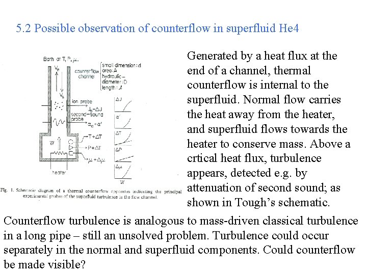 5. 2 Possible observation of counterflow in superfluid He 4 Generated by a heat