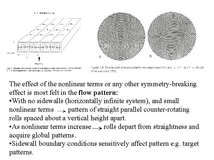 The effect of the nonlinear terms or any other symmetry-breaking effect is most felt