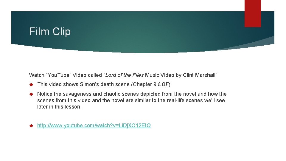 Film Clip Watch “You. Tube” Video called “Lord of the Flies Music Video by