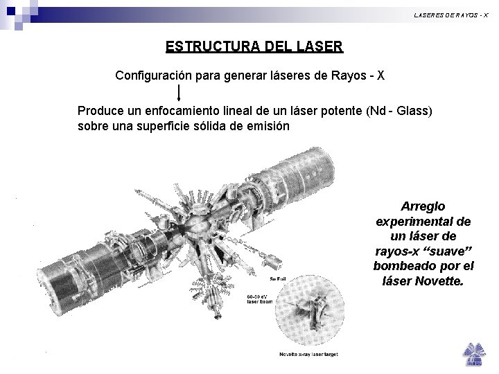 LASERES DE RAYOS - X ESTRUCTURA DEL LASER Configuración para generar láseres de Rayos LASERES DE RAYOS - X ESTRUCTURA DEL LASER Configuración para generar láseres de Rayos