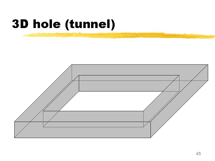3 D hole (tunnel) 45 