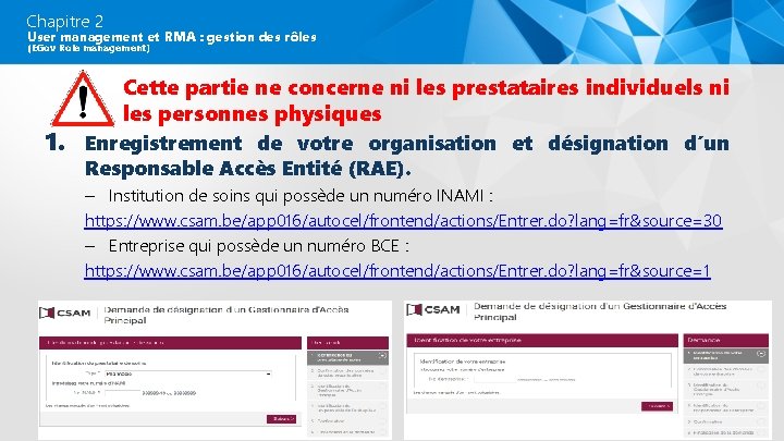 Chapitre 2 User management et RMA : gestion des rôles (EGov Role management) Cette