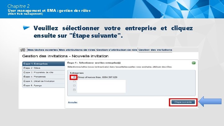 Chapitre 2 User management et RMA : gestion des rôles (EGov Role management) Veuillez
