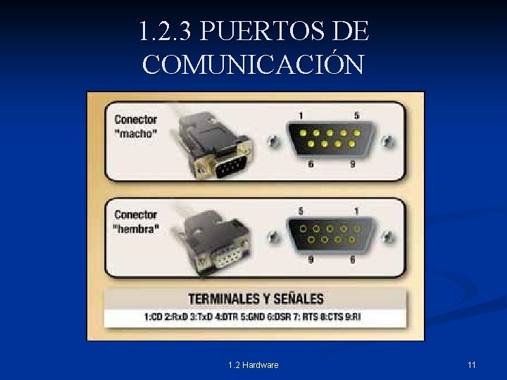 1. 2. 3 PUERTOS DE COMUNICACIÓN 1. 2 Hardware 11 