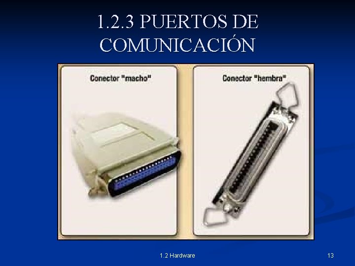 1. 2. 3 PUERTOS DE COMUNICACIÓN 1. 2 Hardware 13 
