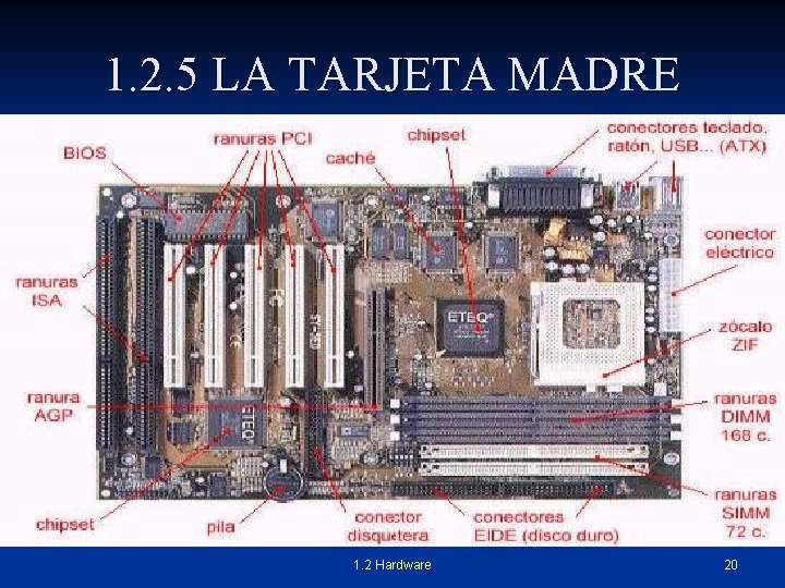 1. 2. 5 LA TARJETA MADRE 1. 2 Hardware 20 