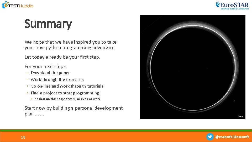Summary We hope that we have inspired you to take your own python programming Summary We hope that we have inspired you to take your own python programming