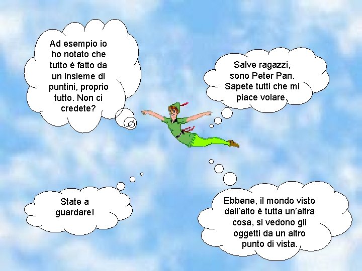 Ad esempio io ho notato che tutto è fatto da un insieme di puntini, Ad esempio io ho notato che tutto è fatto da un insieme di puntini,