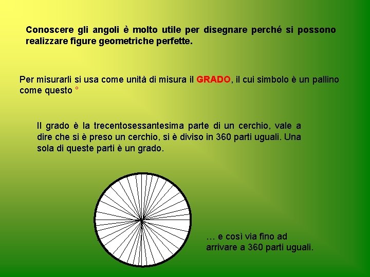 Conoscere gli angoli è molto utile per disegnare perché si possono realizzare figure geometriche Conoscere gli angoli è molto utile per disegnare perché si possono realizzare figure geometriche
