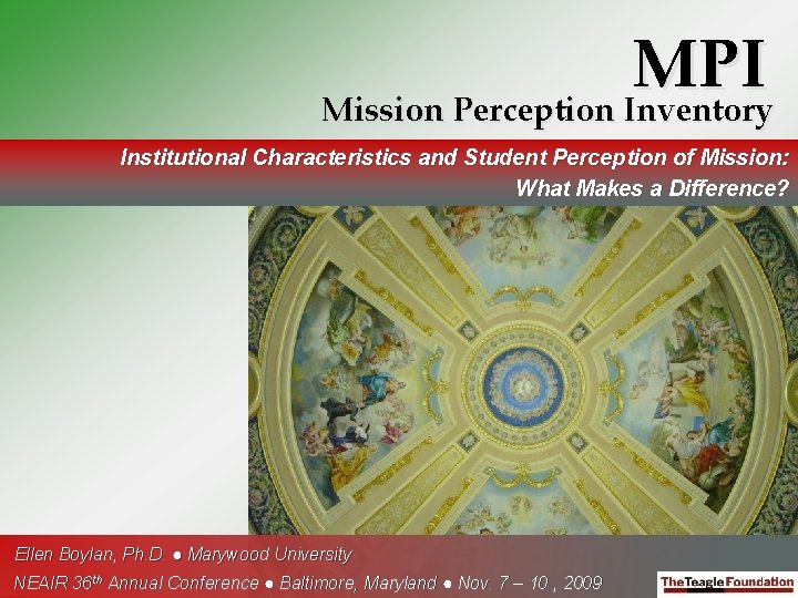 MPI Mission Perception Inventory Institutional Characteristics and Student Perception of Mission: What Makes a