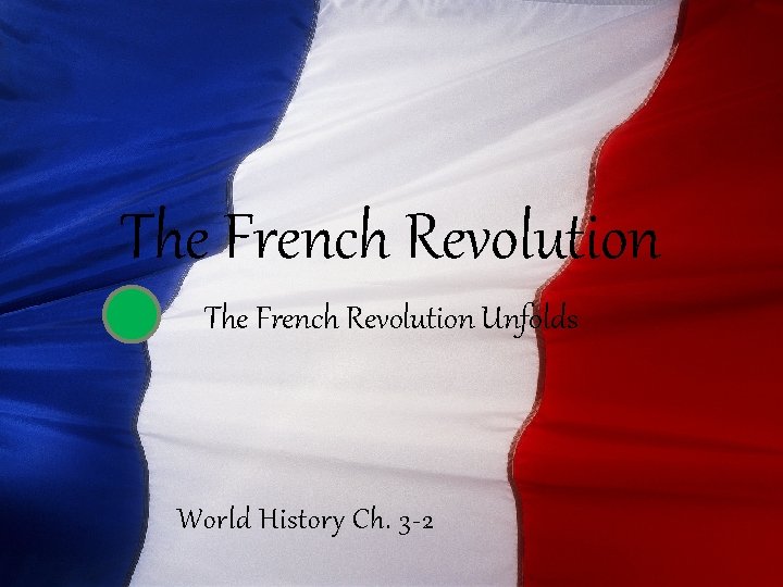 The French Revolution Unfolds World History Ch. 3 -2 