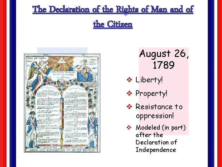 The Declaration of the Rights of Man and of the Citizen August 26, 1789