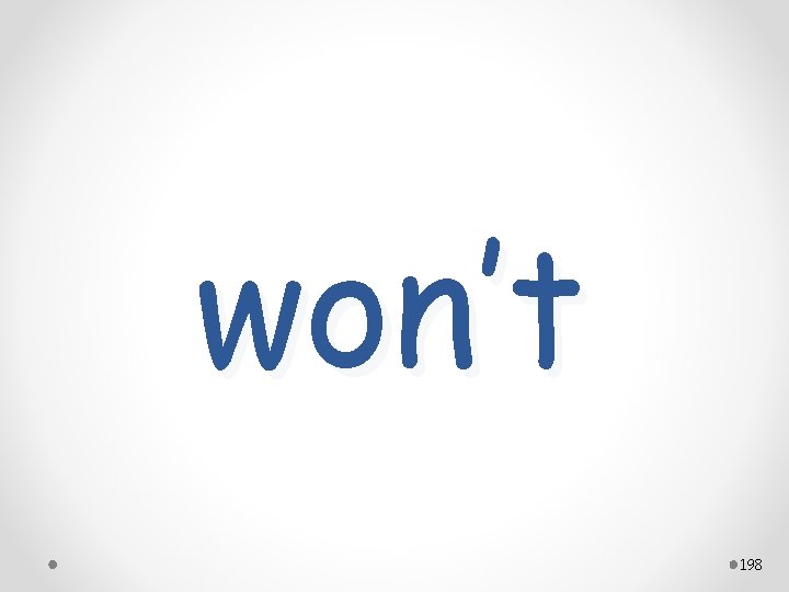 won’t 198 