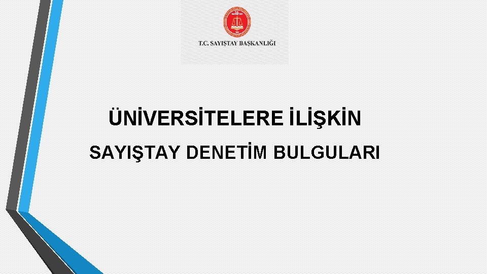 ÜNİVERSİTELERE İLİŞKİN SAYIŞTAY DENETİM BULGULARI 