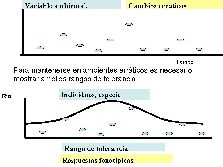 Variable ambiental. Cambios erráticos tiempo Para mantenerse en ambientes erráticos es necesario mostrar amplios Variable ambiental. Cambios erráticos tiempo Para mantenerse en ambientes erráticos es necesario mostrar amplios