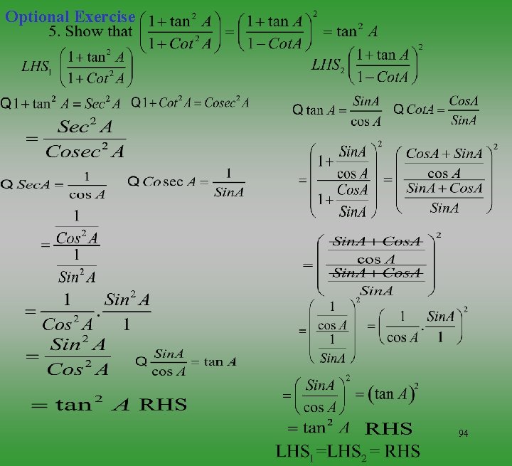 Optional Exercise 94 