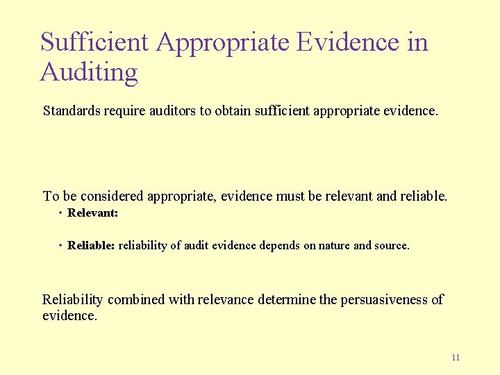 Sufficient Appropriate Evidence in Auditing Standards require auditors to obtain sufficient appropriate evidence. To