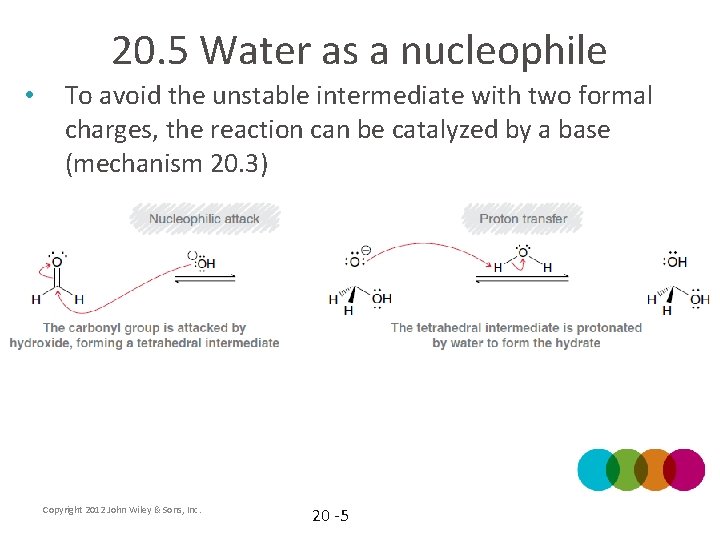 20. 5 Water as a nucleophile • To avoid the unstable intermediate with two