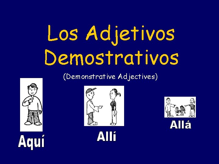 Los Adjetivos Demostrativos (Demonstrative Adjectives) 