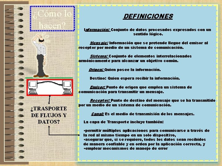 ¿Cómo lo hacen? DEFINICIONES Información: Conjunto de datos procesados expresados con un sentido lógico.