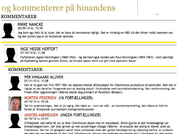 og kommenterer på hinandens kommenterer og forædler… Og side 21 