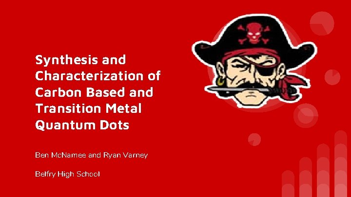 Synthesis and Characterization of Carbon Based and Transition Metal Quantum Dots Ben Mc. Namee