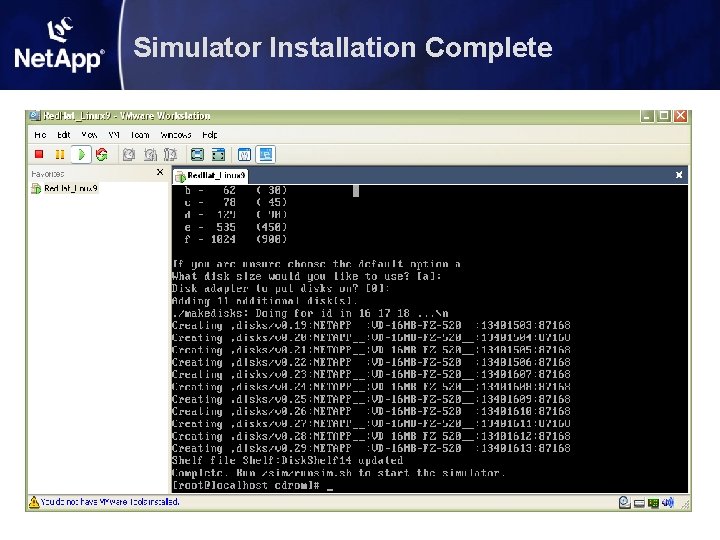 Simulator Installation Complete Simulator Installation Complete