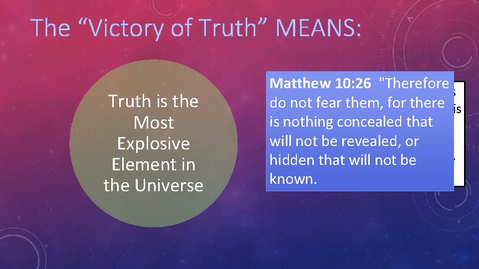 The “Victory of Truth” MEANS: Truth is the Most Explosive Element in the Universe