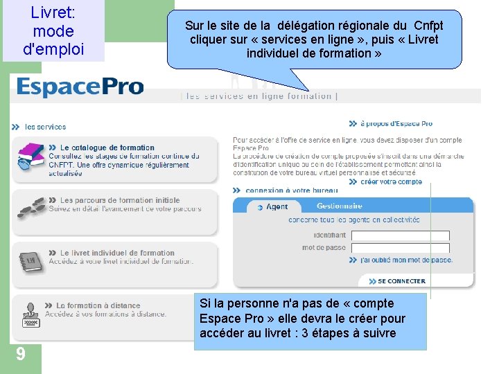 Livret: Créer un compte mode espace pro d'emploi Sur le site de la délégation