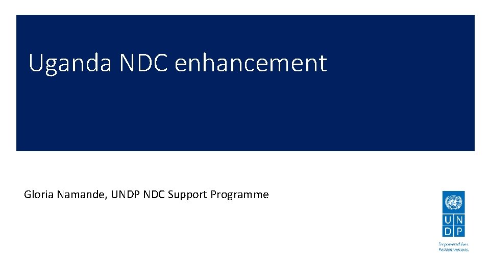 Uganda NDC enhancement Gloria Namande, UNDP NDC Support Programme 