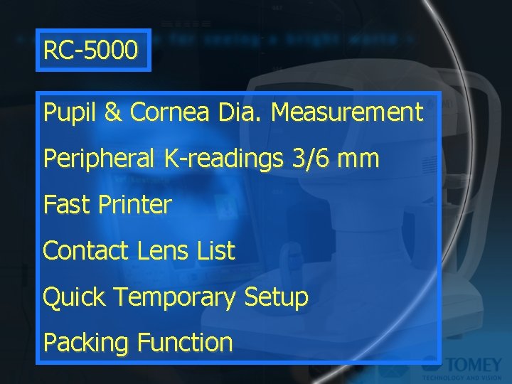 RC-5000 Pupil & Cornea Dia. Measurement Peripheral K-readings 3/6 mm Fast Printer Contact Lens