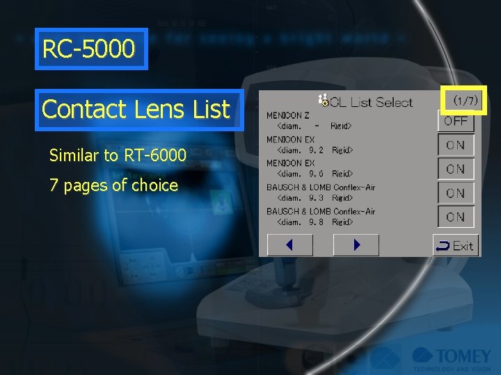 RC-5000 Contact Lens List Similar to RT-6000 7 pages of choice 